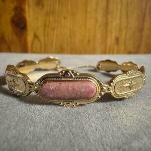 MY Statement Rhodonite Gold Tone Bracelet
